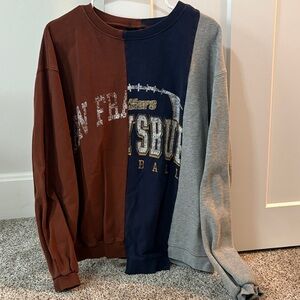 Urban Renewal Brown and Navy Split Sweatshirt
